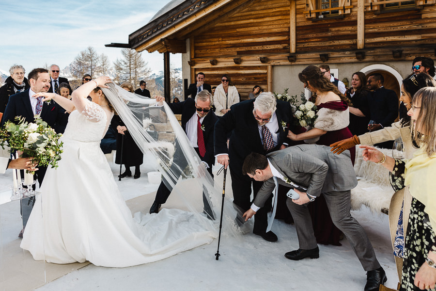 Snowy Romance in the Italian Dolomites Winter Wedding 0009A