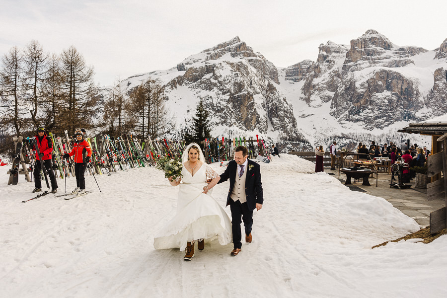 Snowy Romance in the Italian Dolomites Winter Wedding 0016A